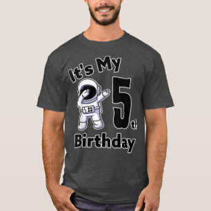 T-shirt 5e anniversaire Enfant Astronaute Garçons 5 Ans