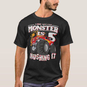T-shirt 5e anniversaire Enfants Ce petit monstre Camion