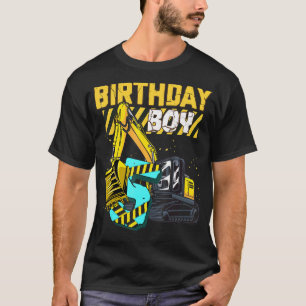 T-shirt 5e anniversaire Excavateur Véhicule de constructio