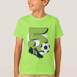 T-shirt 5e anniversaire Garçon fille aime Football Footbal