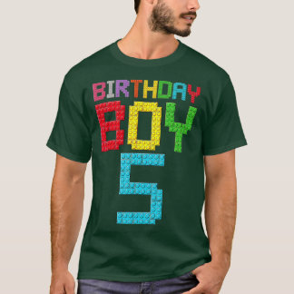 T-shirt 5e anniversaire Garçon Maître Constructeur 5 ans B