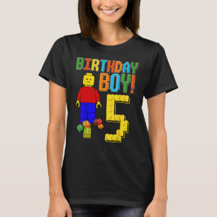 T-shirt 5e anniversaire mignonne 5 ans Bâtiment Boys