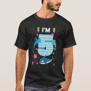 T-shirt 5e anniversaire Océan Mer Animal 5 ans Ancien Anni