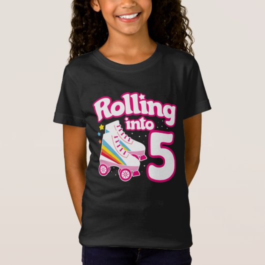T-Shirt 5e anniversaire Roller Skate 5 ans (Devant)