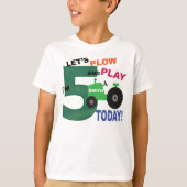 T-shirt 5e anniversaire - tracteur vert labourer et jouer (Devant)