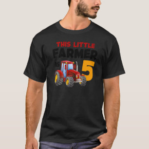 T-shirt 5e fête d'anniversaire 5 ans Fermier tracteur agri
