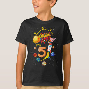 T-shirt 5E Feu D'Anniversaire Au Large De 5 Fusées D'Astr