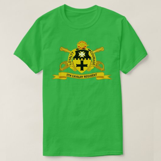 T-shirt 5e régiment de cavalerie avec Br Ribbon (Design devant)