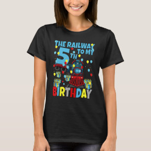 T-shirt 5e Train Fête Anniversaire Chemin de fer à ma cinq