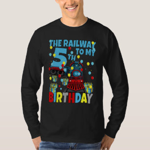 T-shirt 5e Train Fête Anniversaire Chemin de fer à ma cinq