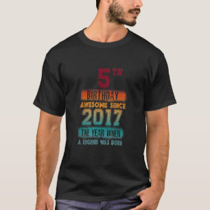 T-shirt 5ème anniversaire fête stupéfiante depuis 2017 5 a