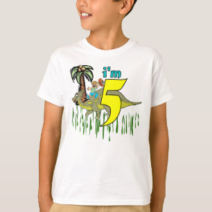 T-shirt 5ème dinosaure d'anniversaire de garçon