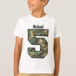 T-shirt 5ème Nom fait sur commande de quatre ans V007E de
