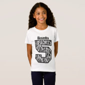 T-Shirt 5ème Nom fait sur commande de quatre ans V07E de (Devant entier)
