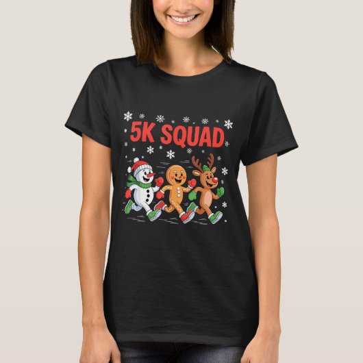T-shirt 5k Squad Shirt Funny Christmas Running Team (Devant)