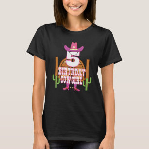 T-shirt 5th Birthday Cowgirl 5 Years Old Girl Rodeo Lover