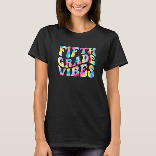 T-shirt 5th fifth grade vibes teacher Back To School Retro (Devant)