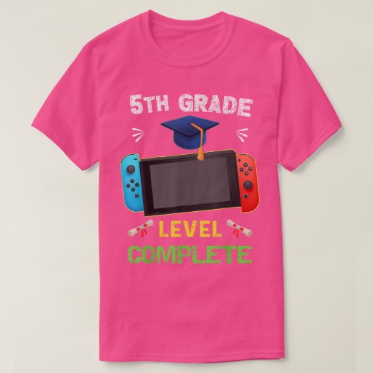 T-shirt 5th grade Level Complete Graduation gaming class 2 (Design devant)