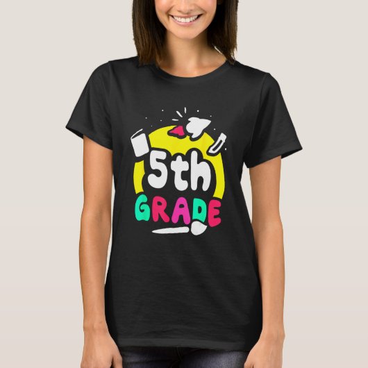 T-shirt 5th Grade Pupil Grader Class School (Devant)