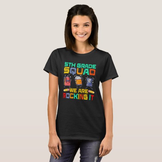 T-shirt 5th Grade Squad Back to School First Day Of Fifth  (Devant entier)