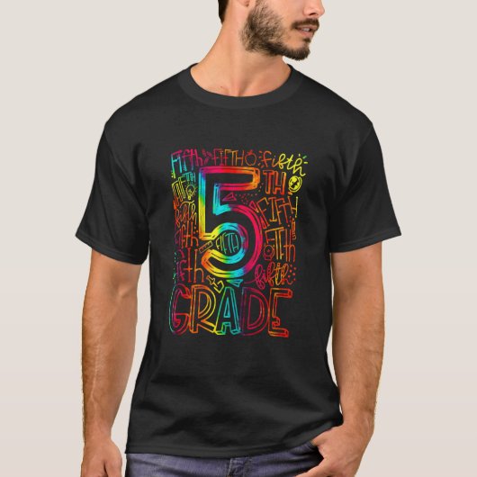 T-shirt 5th Grade Typography Team Fifth Grade Teacher Back (Devant)