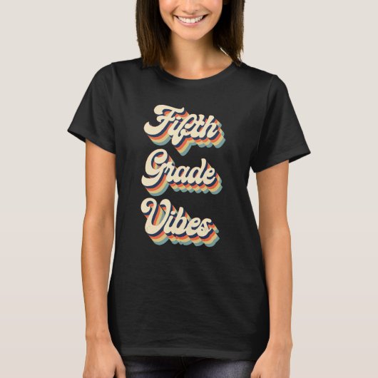 T-shirt 5th Grade Vibes Retro Groovy Back To School Teache (Devant)