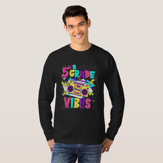 T-shirt 5th Grade Vibes Stereo Student Teacher Back To Sch (Devant entier)