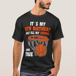 T-shirt 5year old Happy 5th Birthday Basketball 5th Birthd