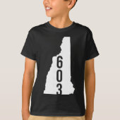 T-shirt 603 Nh New Hampshire Area Code State Map Tee (Devant)
