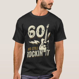 T-shirt 60. Anniversaire Rock Music Guitariste Cadeau