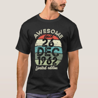 T-shirt 60 Anniversaire T 26 Décembre 1962 60E Naissance
