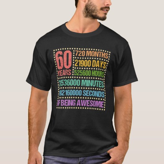 T-shirt 60 Ans 720 Mois D'Être Impressionnant 60E Annivers (Devant)
