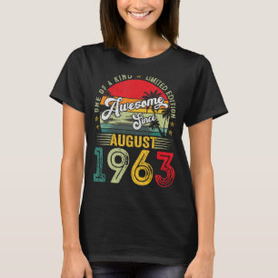 T-shirt 60 ans Awesome depuis août 1963 60e anniversaire