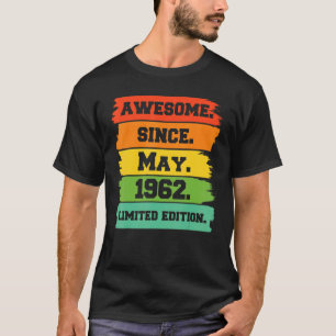 T-shirt 60 ans Awesome depuis mai 1962 20e anniversaire