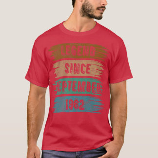 T-shirt 60 ans de légende du cadeau depuis septembre 1962