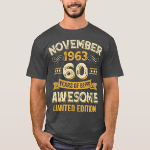 T-shirt 60 ans de Vintage incroyable novembre 1963 60e ann