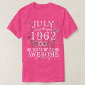 T-shirt 60 Ans Fabriqué En Juillet 1962 60e Anniversaire C (Design devant)