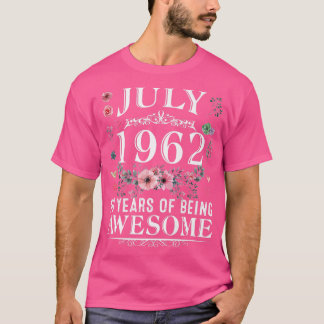 T-shirt 60 Ans Fabriqué En Juillet 1962 60e Anniversaire C
