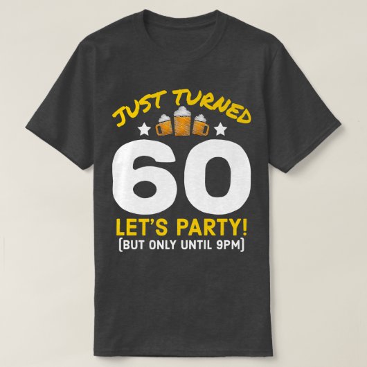 T-shirt 60 ans Fête jusqu'à 21h Funny Bière de 60e anniver (Design devant)