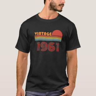 T-shirt 60 Ans Jour De Naissance Vintage Retro Sunset Né