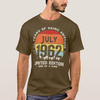 T-shirt 60 Ans Juillet 1962 Edition Limitée 60e anniversai