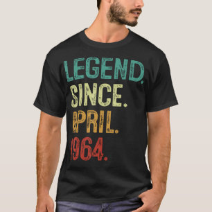 T-shirt 60 Ans Légende Depuis Avril 1964 60E Anniversaire