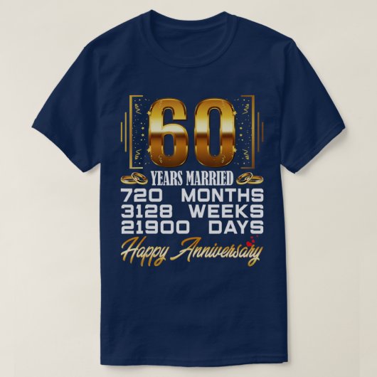 T-shirt 60 ans mariés Funny 60e anniversaire de Mariage (Design devant)