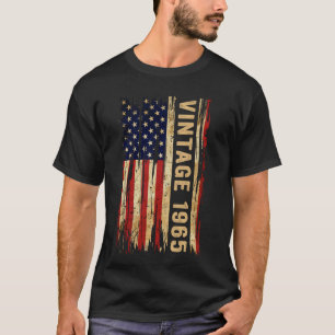 T-shirt 60 ans Vintage 1965 drapeau américain 60e annivers