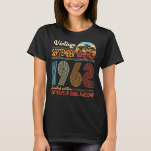T-shirt 60 ans Vintage septembre 1962 60e Anniversaire