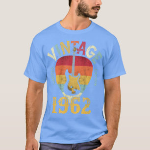 T-shirt 60 ansVieux Vintage 1962 Onglet de guitare 60e ann