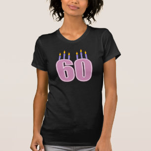 T-shirt 60 bougies d'anniversaire (rose/pourpre)