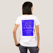 T-shirt 60 & fabuleux anniversaire bleu argent ajouter nom (Dos entier)