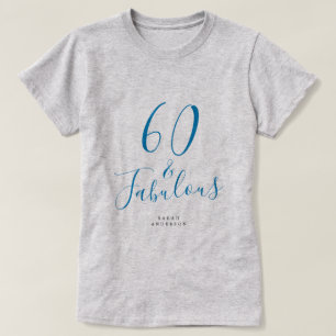 T-shirt 60 Fabuleux Blue Custom Name 60th Birthday Gift