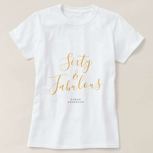 T-shirt 60 Fabuleux Jaune Personnalisé Nom 60e anniversair (Design devant)